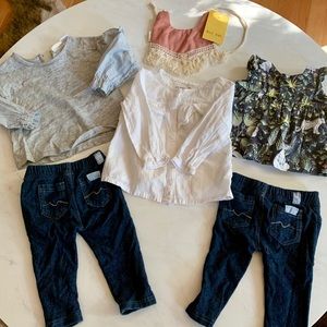 Baby Girl Zara, Gap, 7 For all Mankind 3/6 m 6/9 m